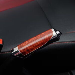#606 Durable Fiber Finish Car Handbrake Cover - Easy Installation, Sleek Modern